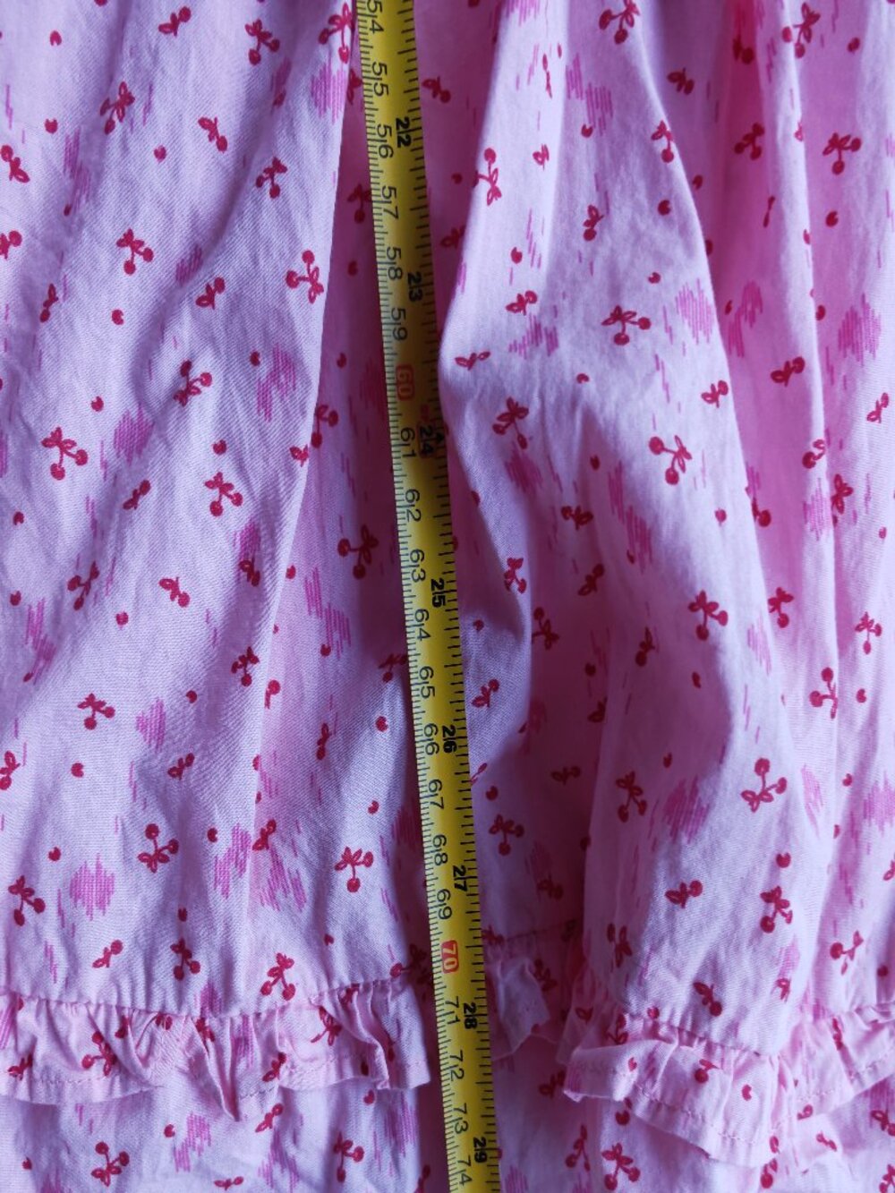 Free People Gabby Mini Dress Pink Cherry Print Size XS Boho Cottagecore Smocked - Picture 16 of 16